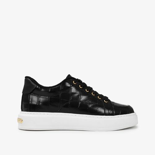 Tênis Preto Couro Crocco
