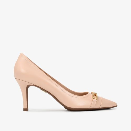 Scarpin Bico Fino Nude Quartzo Couro