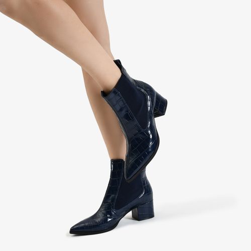 Bota Azul Lunar Couro Crocco