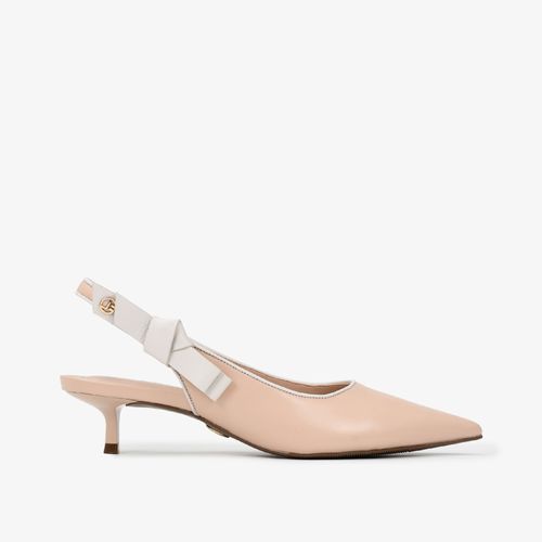 Slingback Nude Quartzo Couro