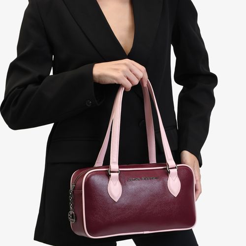 Bolsa Baguete Vinho Dark Cherry Couro