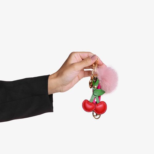 Bag Charm Vermelho Rubi Couro