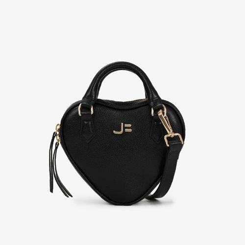 Bolsa Coração Transversal Preto Couro