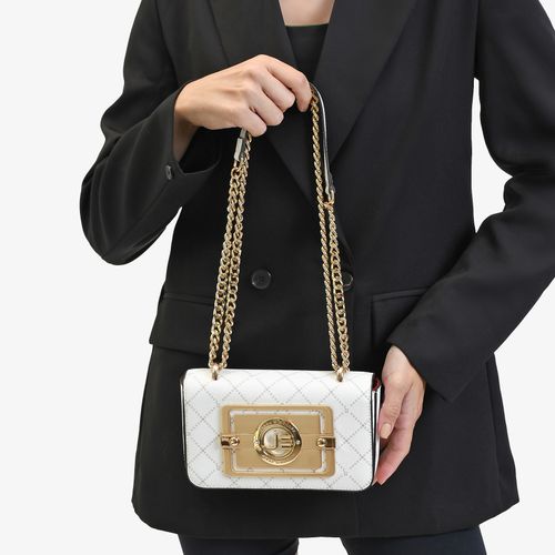 Bolsa Transversal Off White Nude Monograma JB
