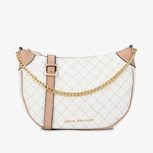 Bolsa Hobo Off White Nude Monograma JB