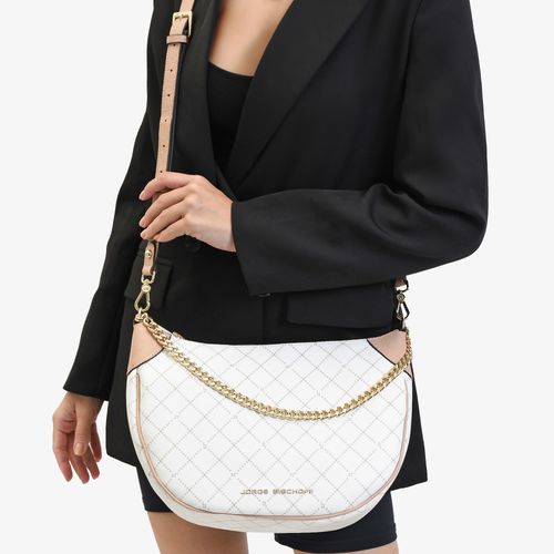 Bolsa Hobo Off White Nude Monograma JB