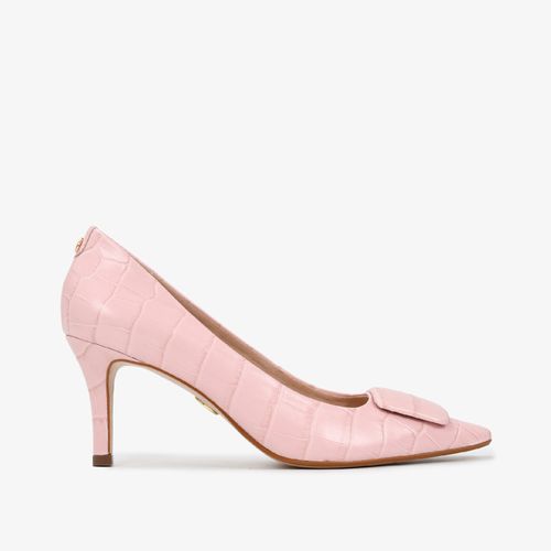 Scarpin Rosa Couro Crocco