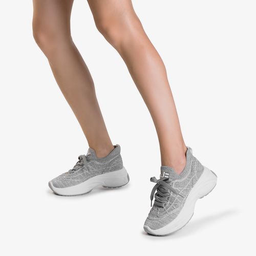 Tênis Cinza Alasca Tecido Knit