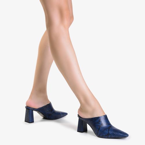 Mule Azul Lunar Couro