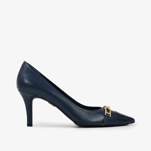 Scarpin Azul Lunar Couro