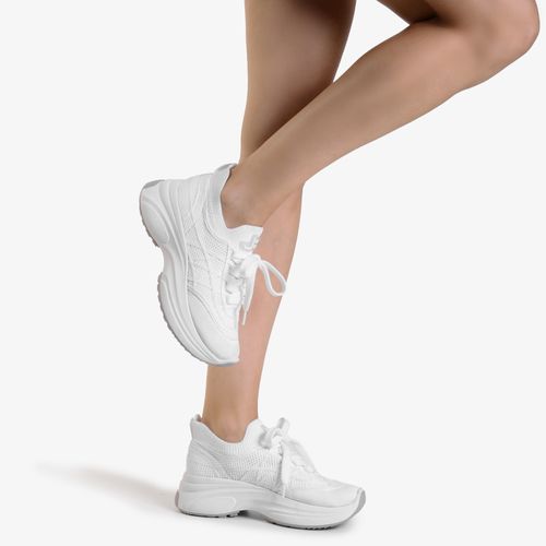 Tênis Branco Tecido Knit