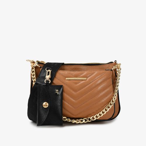 Bolsa Transversal Caramelo Licor Couro