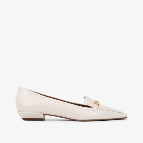 Loafer Salto Bloco Branco Blanc Couro