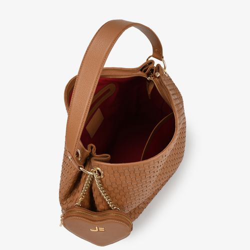 Bolsa Hobo Caramelo Licor Couro