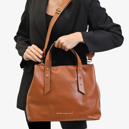 Bolsa Shopping Marrom Canela Couro