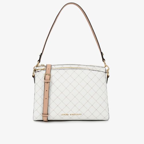 Bolsa De Ombro Off White Nude Monograma Jb Couro