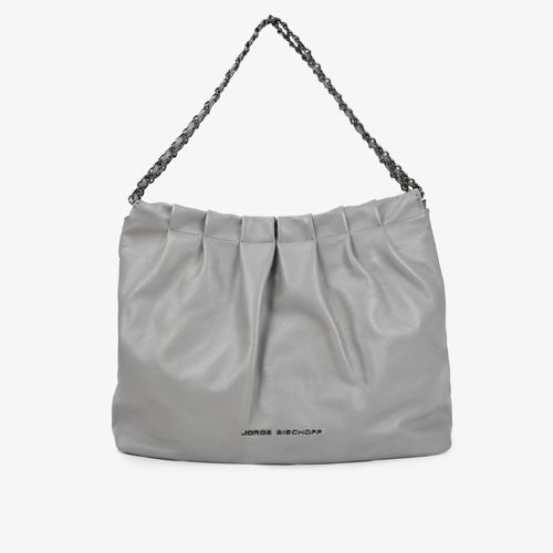 Bolsa De Ombro Cinza Alasca Couro