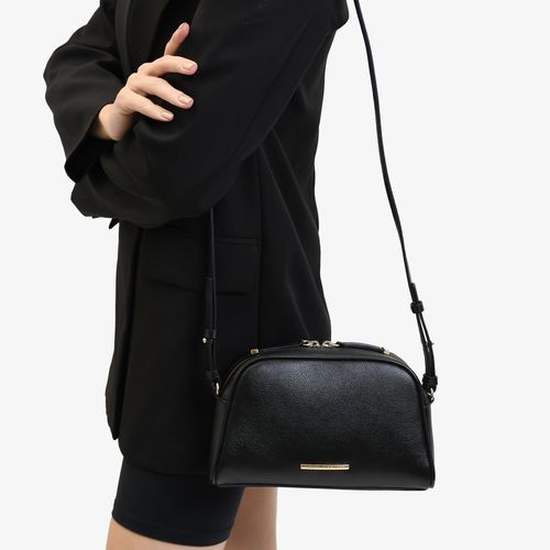 Bolsa Transversal Preto Couro