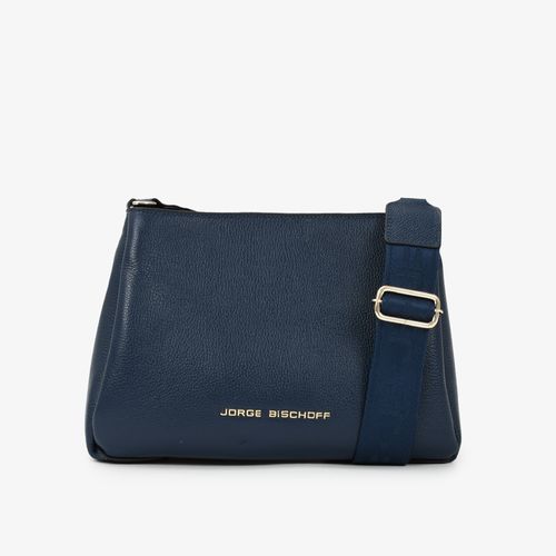 Bolsa Transversal Lunar Azul Couro