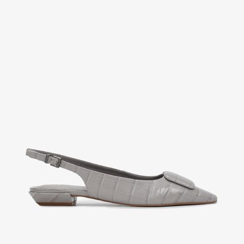 Slingback Cinza Alasca Couro Crocco