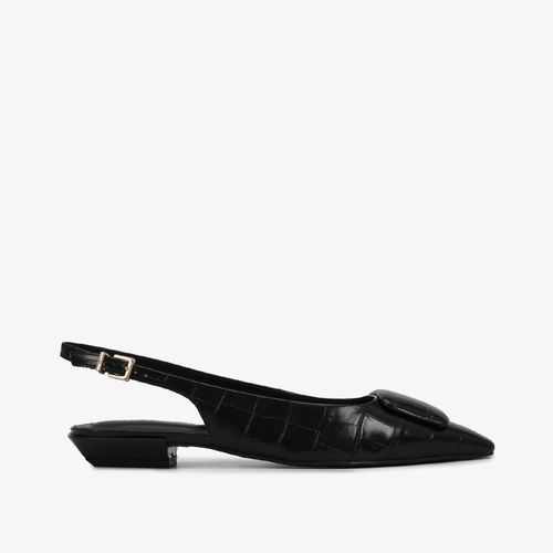 Slingback Preto Couro Crocco