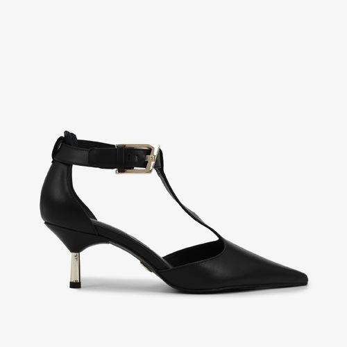 Scarpin Preto Fivela Couro