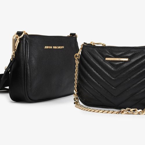 Bolsa Infinita Transversal Preto Couro