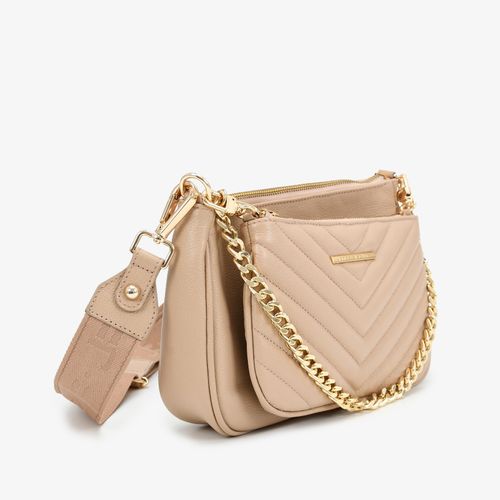 Bolsa Transversal Nude Couro