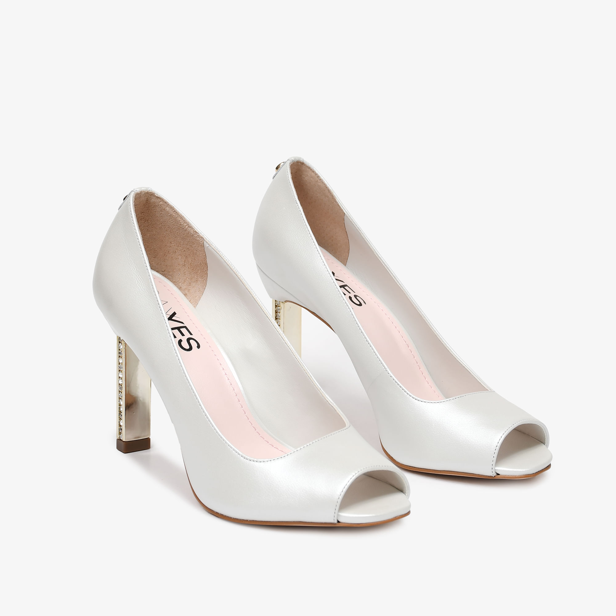 Scarpin Aberto Say Yes Branco Sapatos, Bolsas, Acessórios em Couro e mais  I Jorge Bischoff