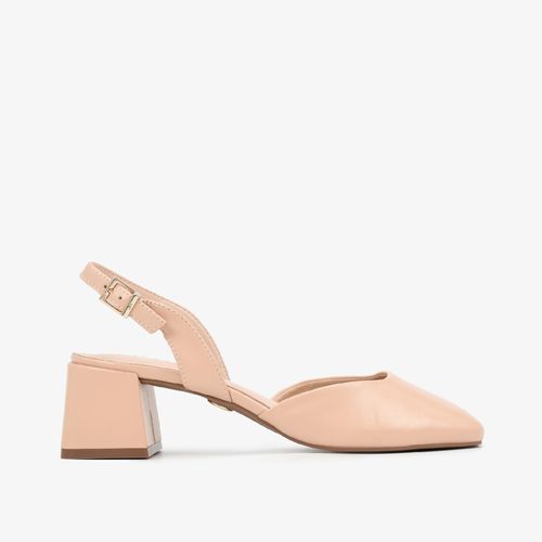 Slingback Nude Quartzo Couro
