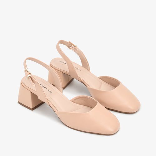 Slingback Nude Quartzo Couro