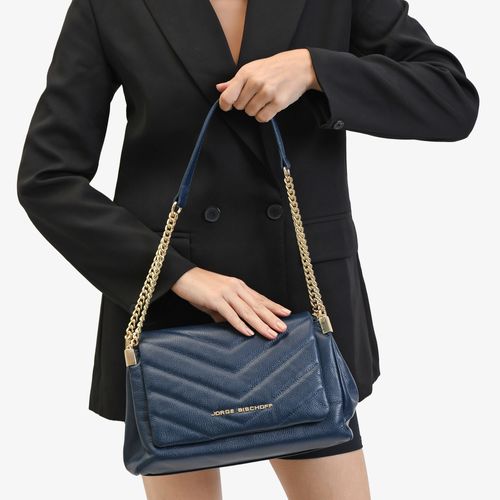 Bolsa De Ombro Azul Lunar Couro