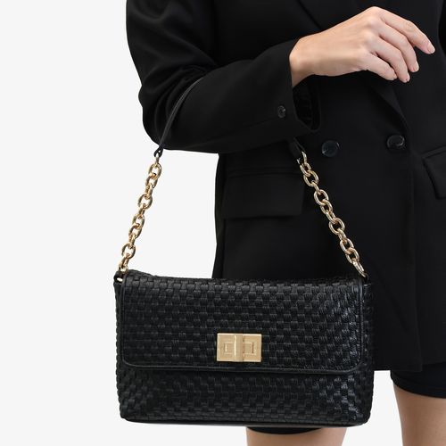 Bolsa Clutch Preto Couro
