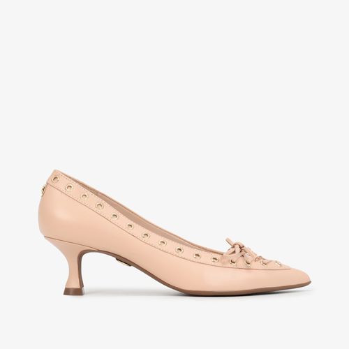 Scarpin Nude Quartzo Couro