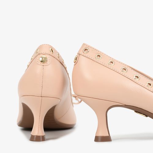 Scarpin Nude Quartzo Couro
