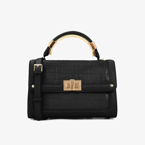 Bolsa Satchel Preto Couro