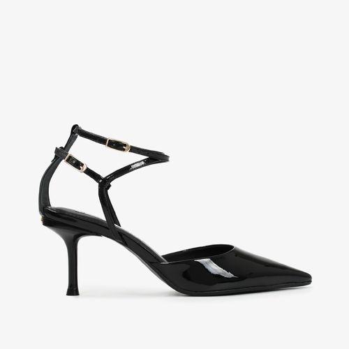 Scarpin  Salto Fino Preto Verniz Couro