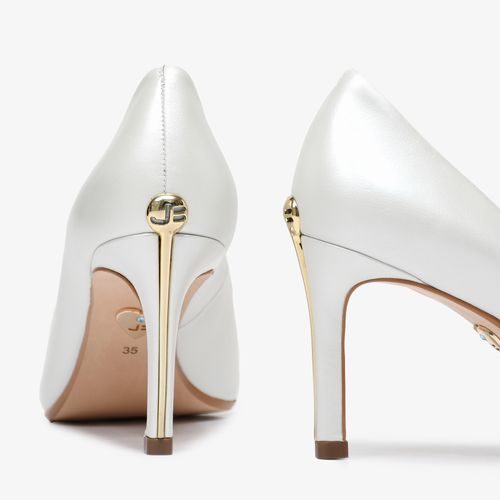 Scarpin Branco Say Yes Bico Fino Couro