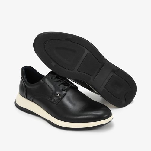 Tênis Masculino Cano Baixo Preto Couro