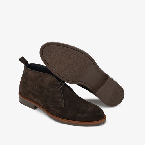 Bota Cano Médio Marrom Camurça Couro