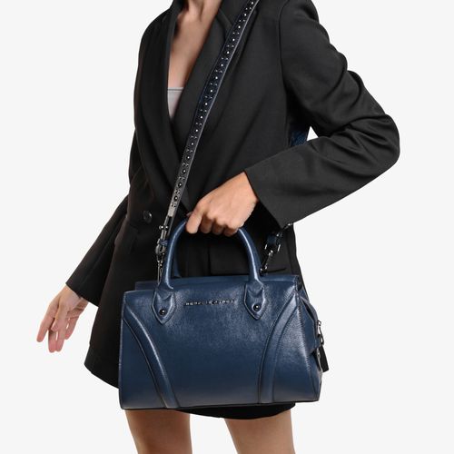 Bolsa Tote Azul Lunar Couro