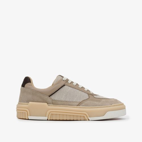 Tênis Masculino Casual Nude Creme Couro