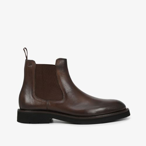 Coturno Masculino Cano Baixo Marrom Couro