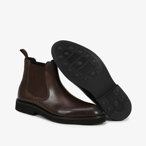 Coturno Masculino Cano Baixo Marrom Couro