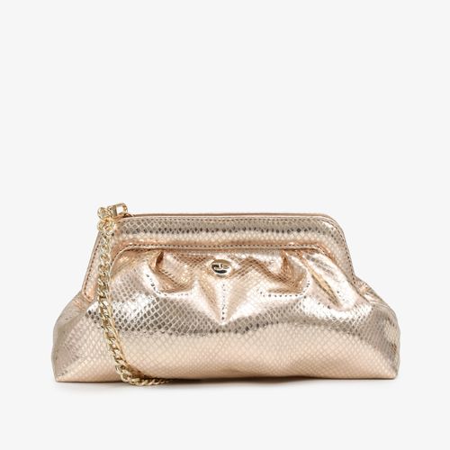 Bolsa Clutch Ouro Claro Couro