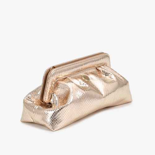 Bolsa Clutch Ouro Claro Couro