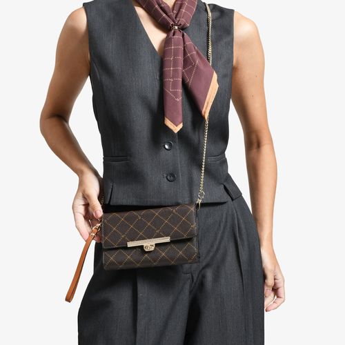 Bolsa Transversal Marrom Café Monograma Jb