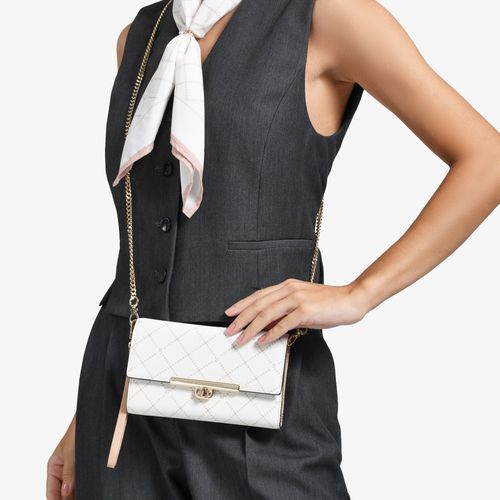 Bolsa Transversal Off White Nude Monograma Jb