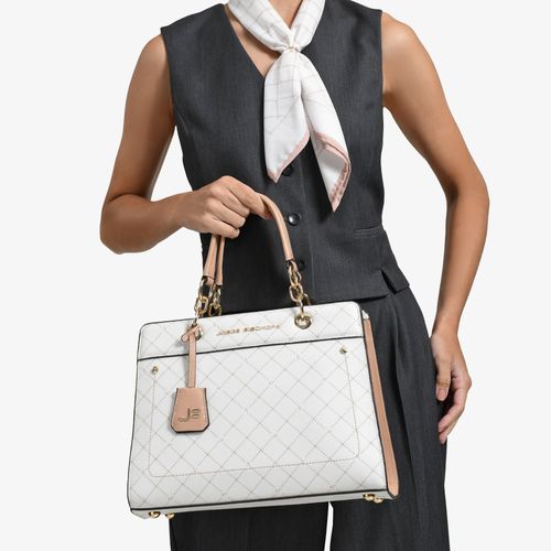 Bolsa Tote Nude Off White Monograma Jb
