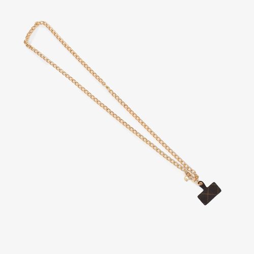 Porta Celular Marrom Corrente Dourado Monograma Jb